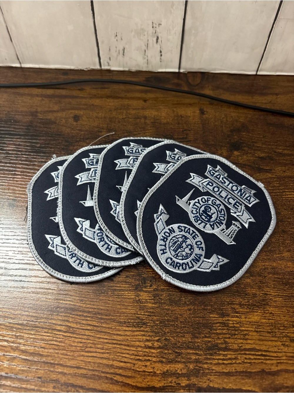 Gastonia Police Embroidered Patch - Navy Blue (Set of 5)